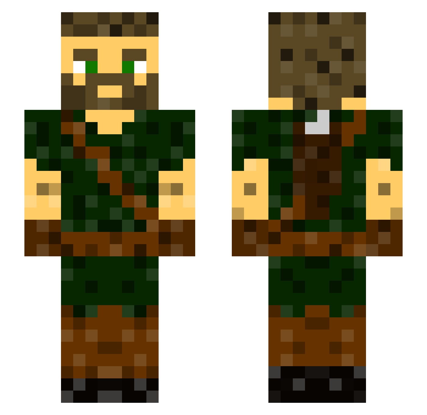 Vamscape Minecraft skin, front and back view