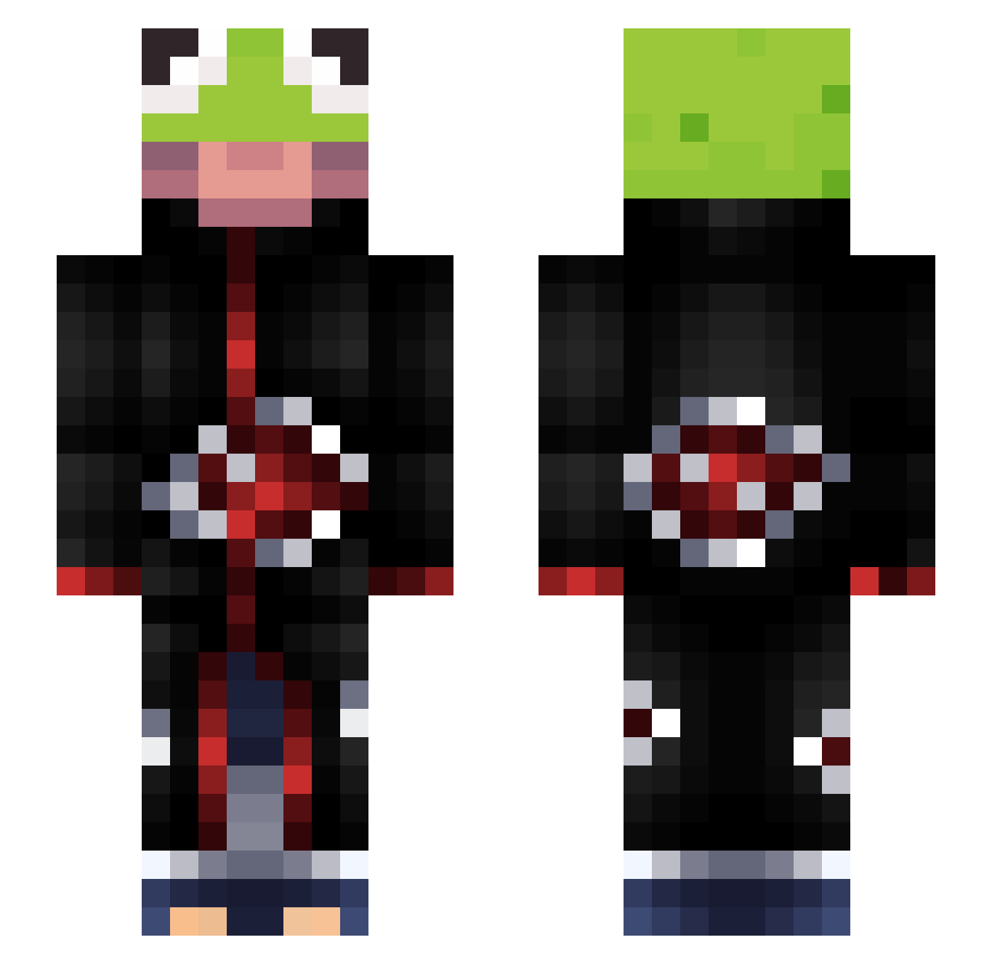 KermitDaaFrog Minecraft skin, front and back view