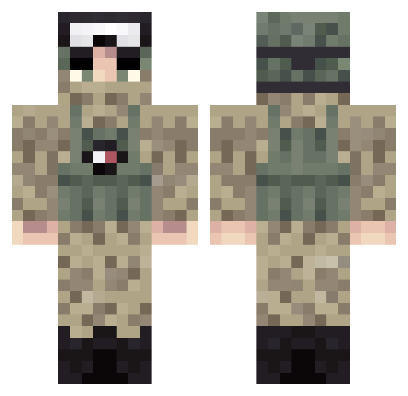 Naffe_Taffe Minecraft skin, front and back view