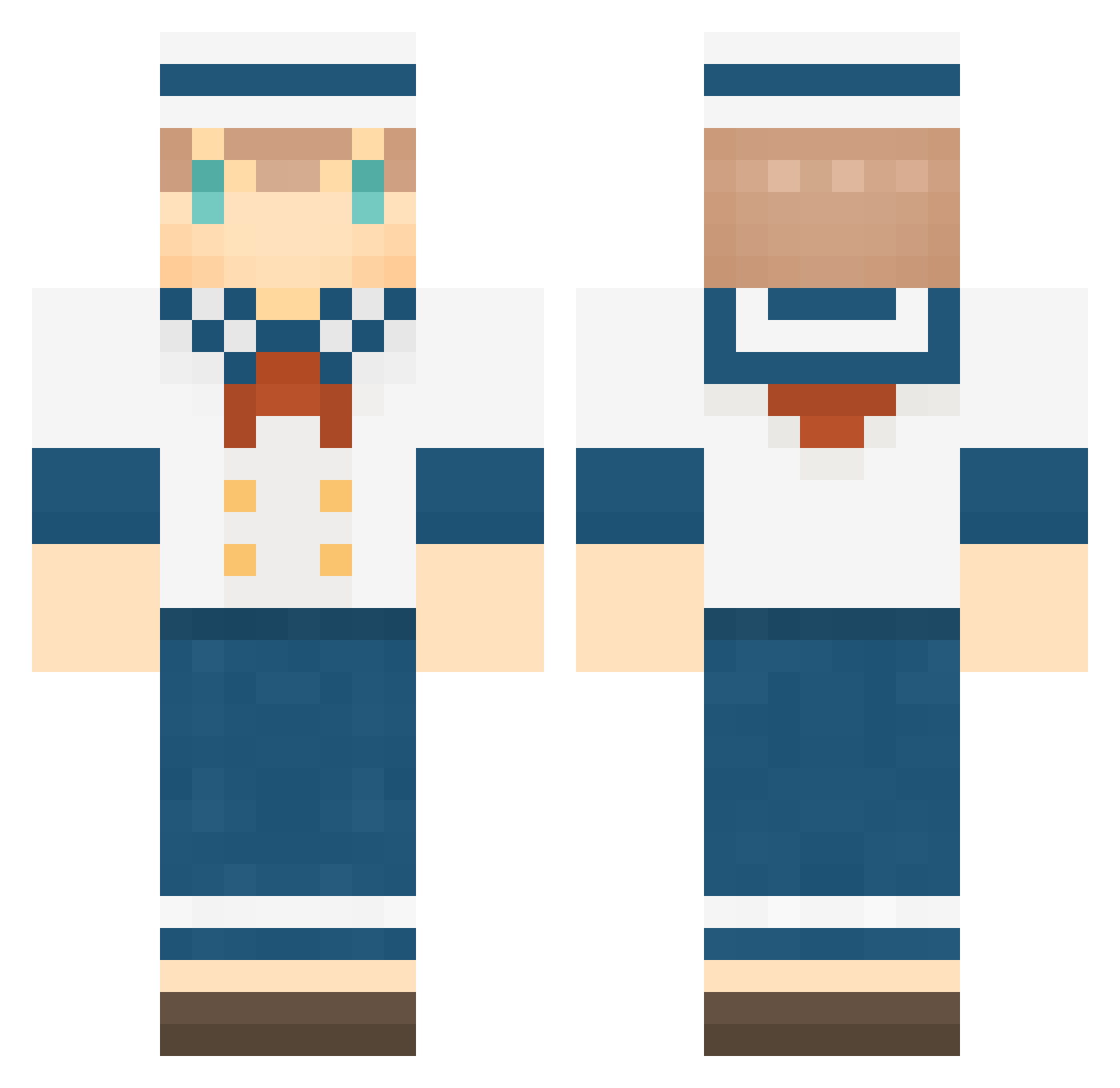 lento Minecraft skin, front and back view