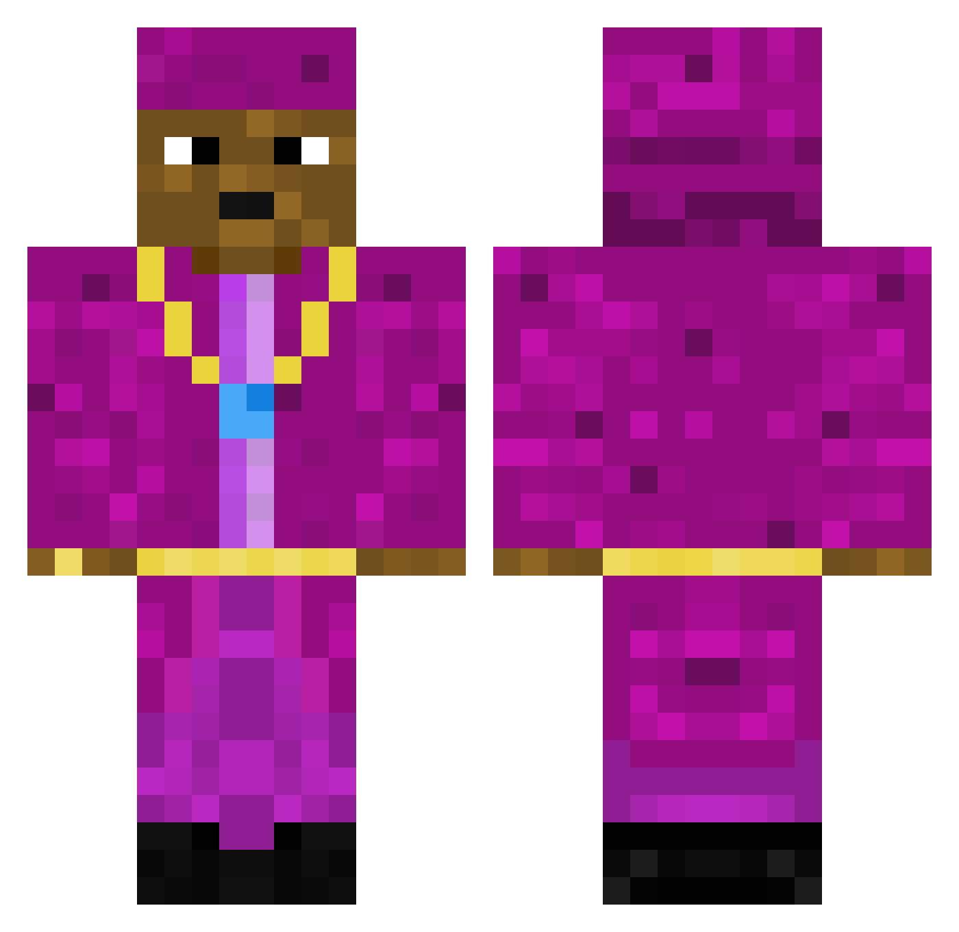 SingleMacksWhale Minecraft skin, front and back view