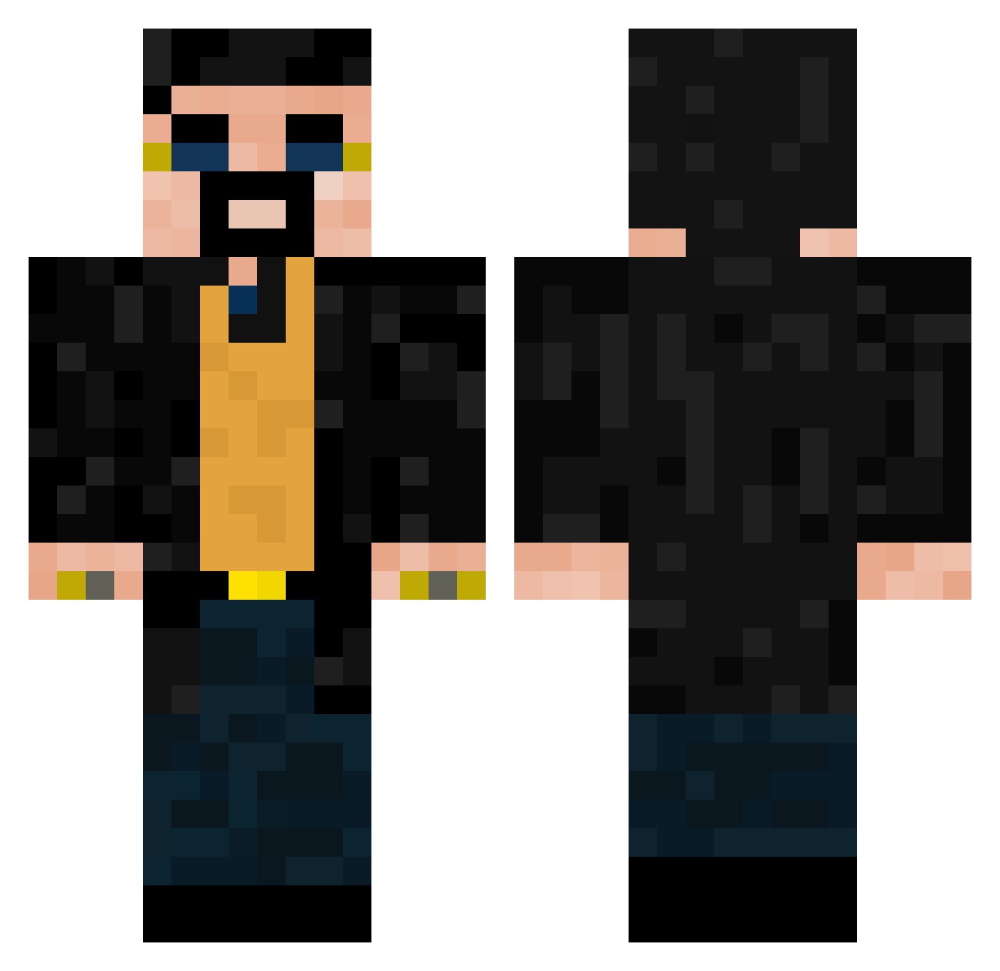 Elvishguy Minecraft skin, front and back view