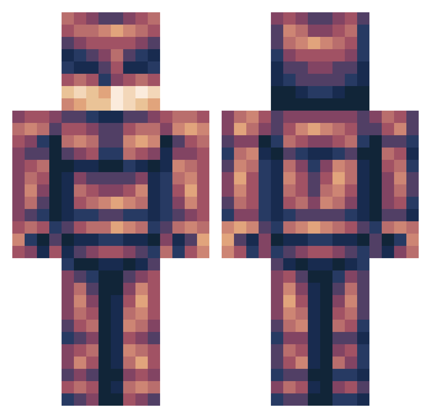 Nonmetals Minecraft skin, front and back view