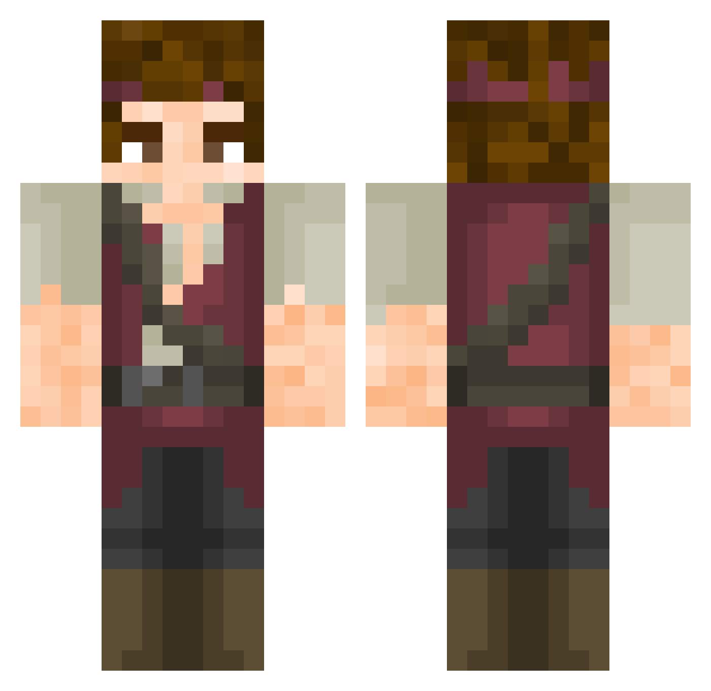 StunkMafia Minecraft skin, front and back view
