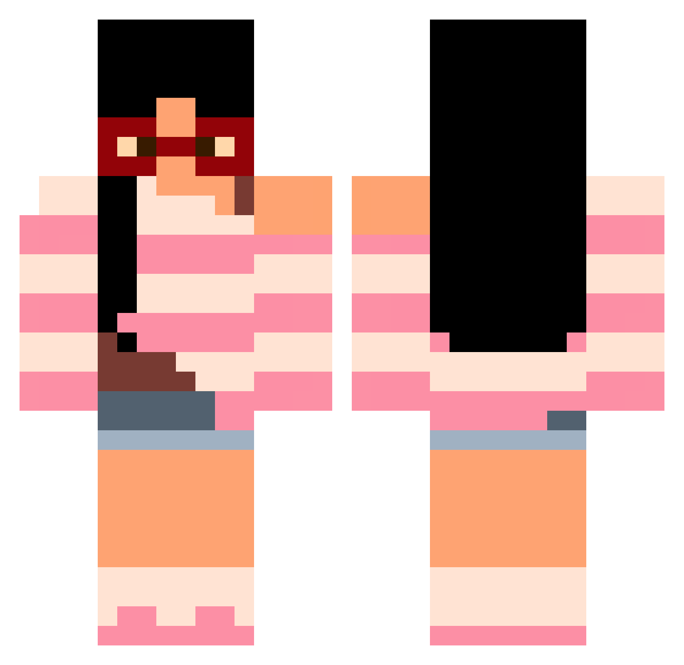 Agedly Minecraft skin, front and back view