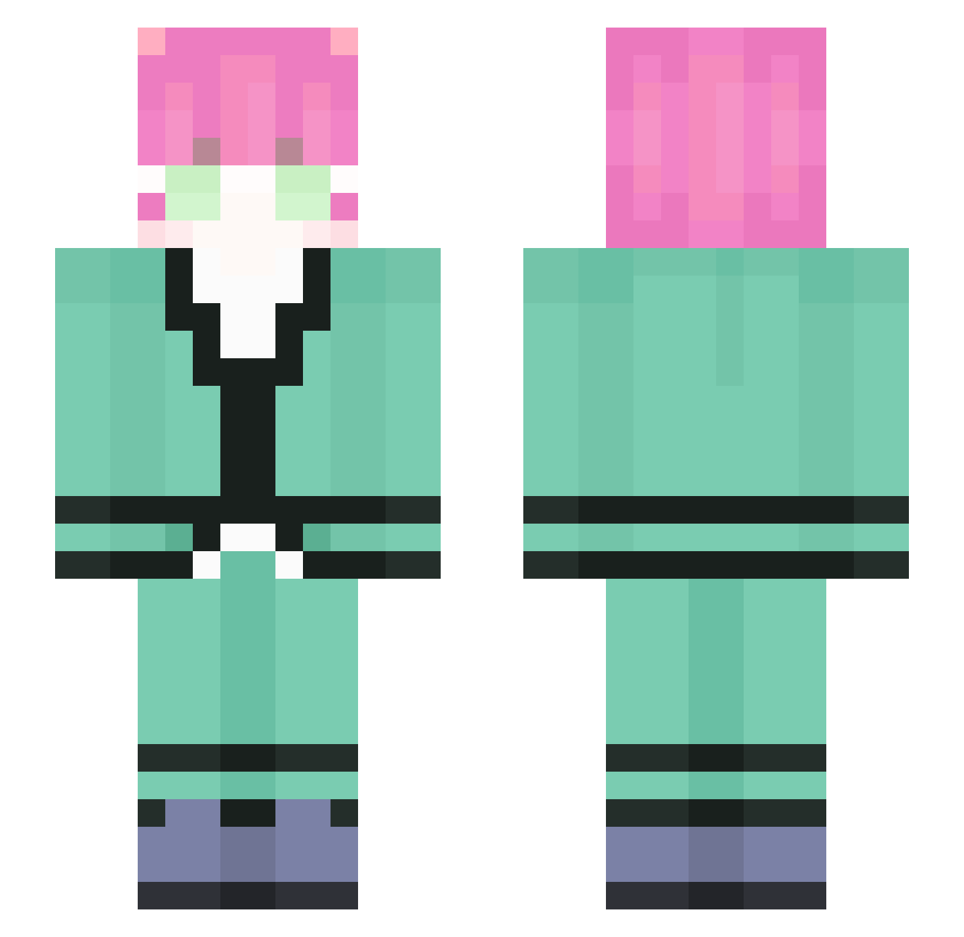 WishBear Minecraft skin, front and back view