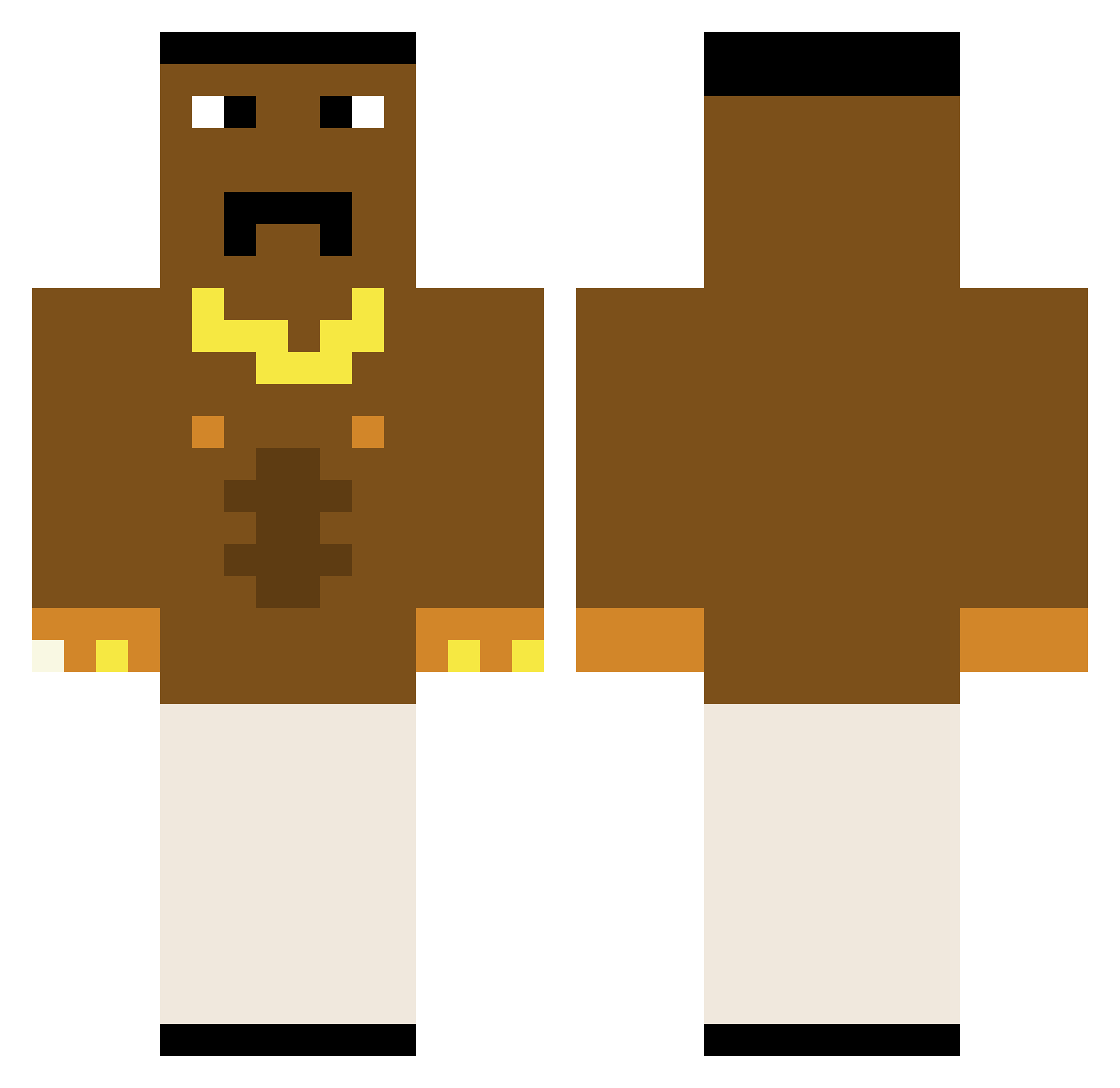 knOcz Minecraft skin, front and back view
