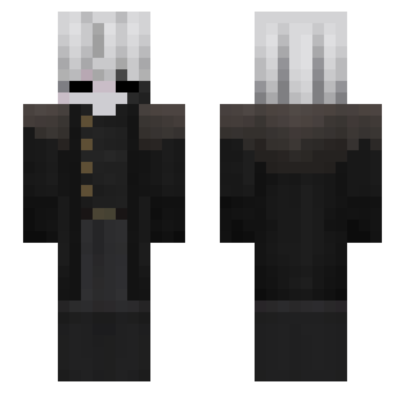 Wlfhly Minecraft skin, front and back view