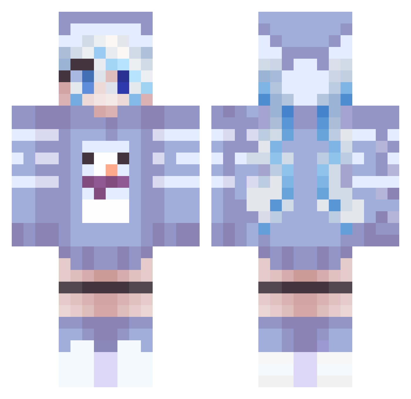 Azurxn26 Minecraft skin, front and back view