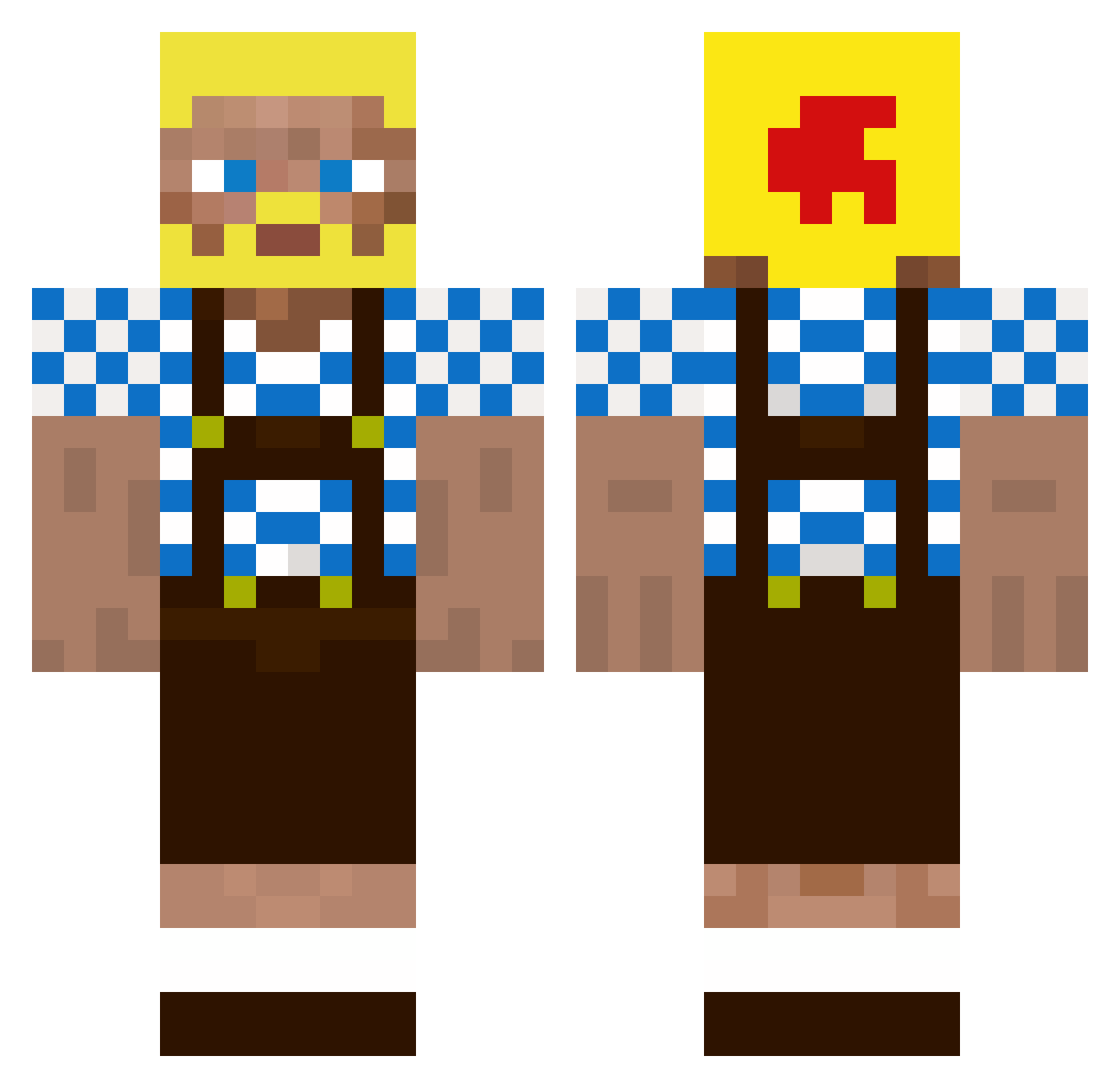 Fredster0 Minecraft skin, front and back view