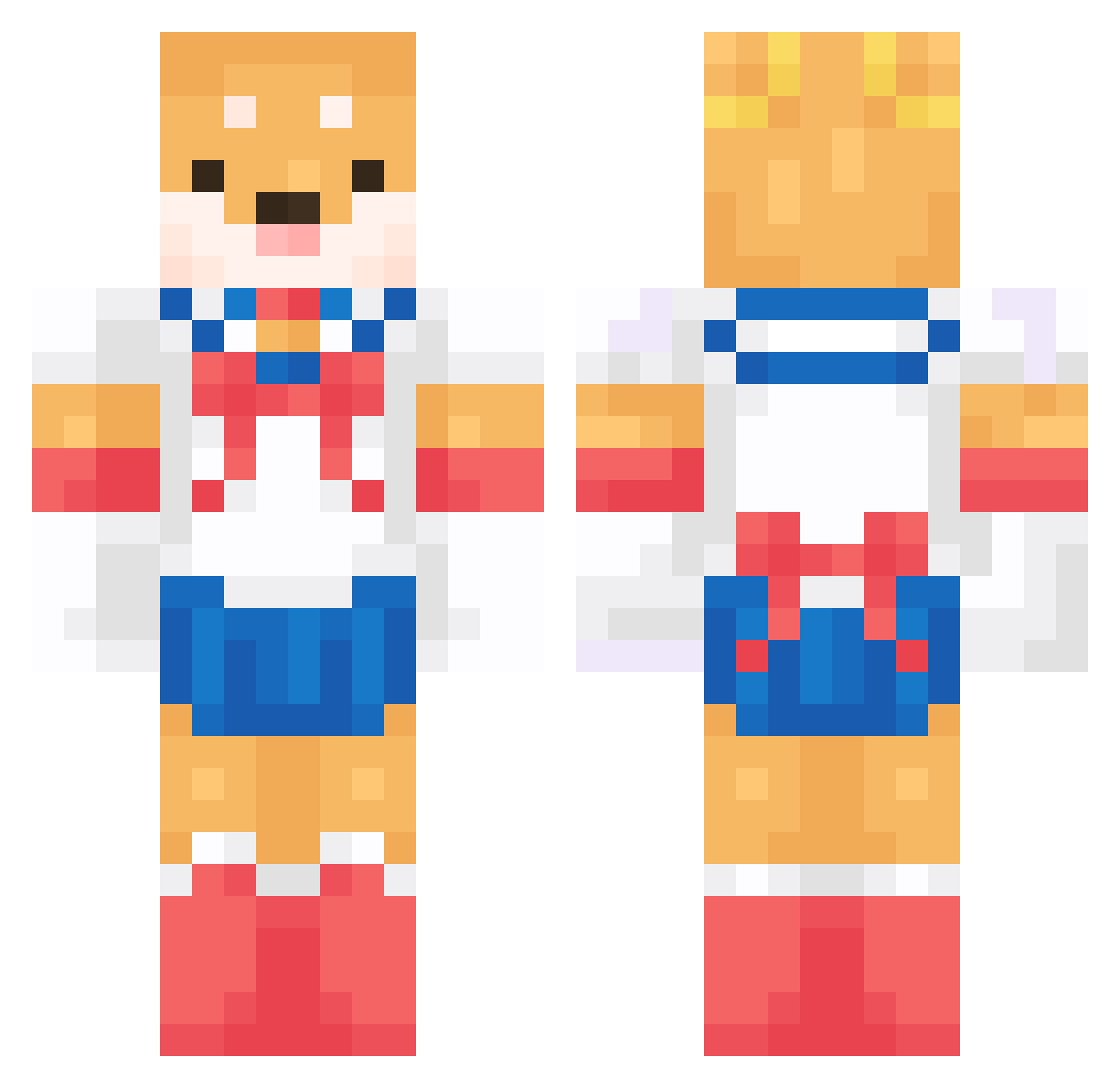 Aim_ee Minecraft skin, front and back view