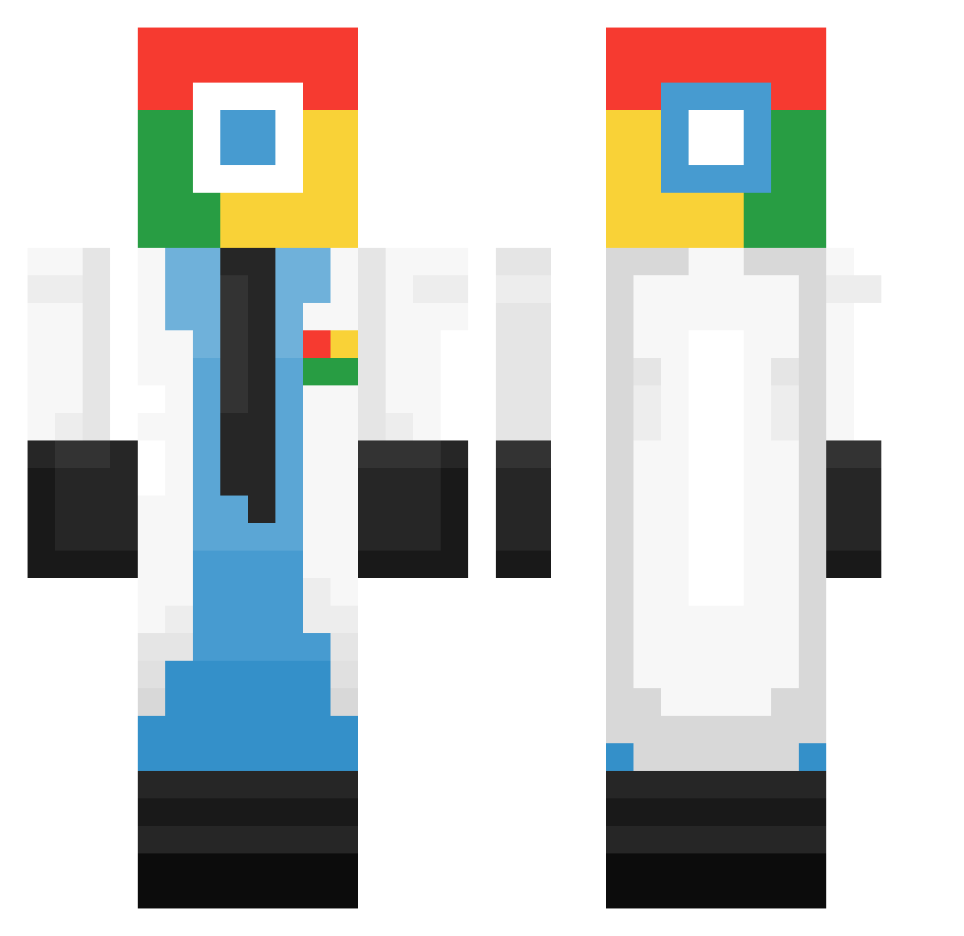 Eulemeule Minecraft skin, front and back view