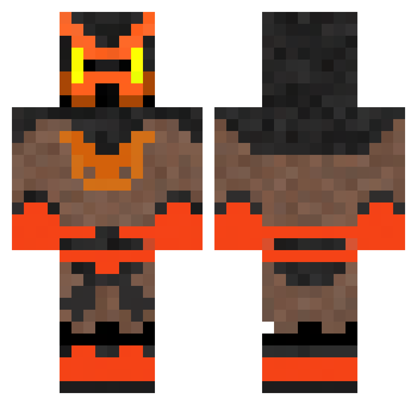 Renekip Minecraft skin, front and back view