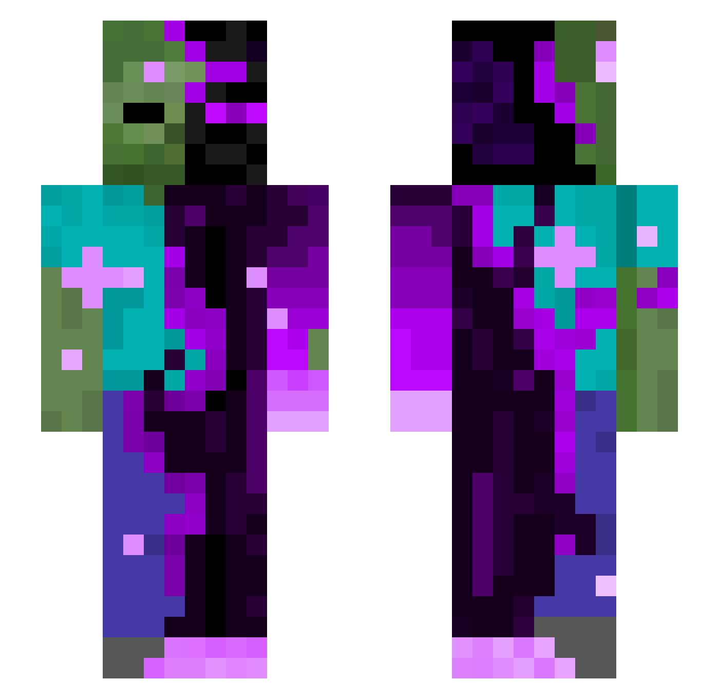 diamondboys Minecraft skin, front and back view