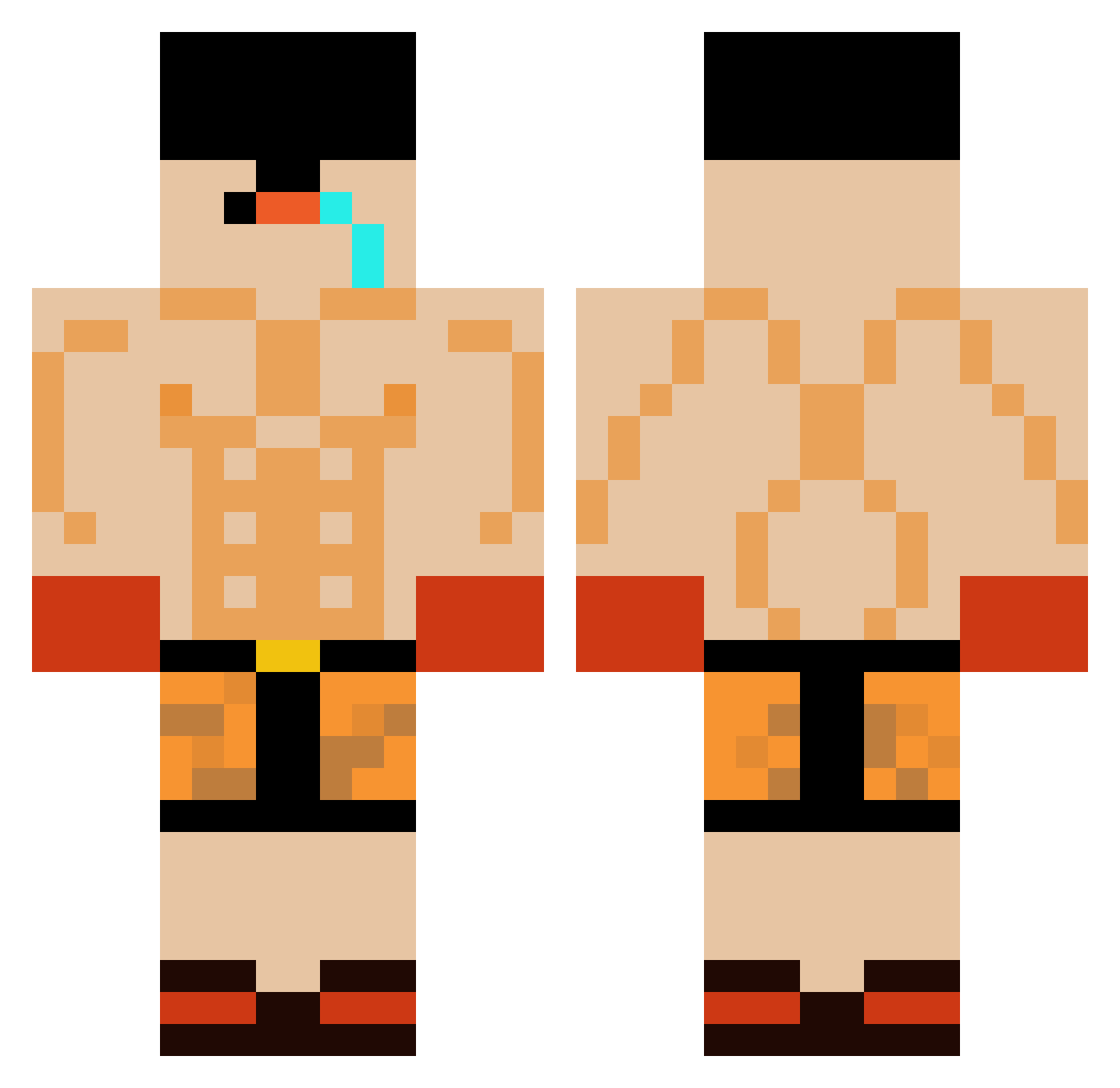 Aaidyn Minecraft skin, front and back view