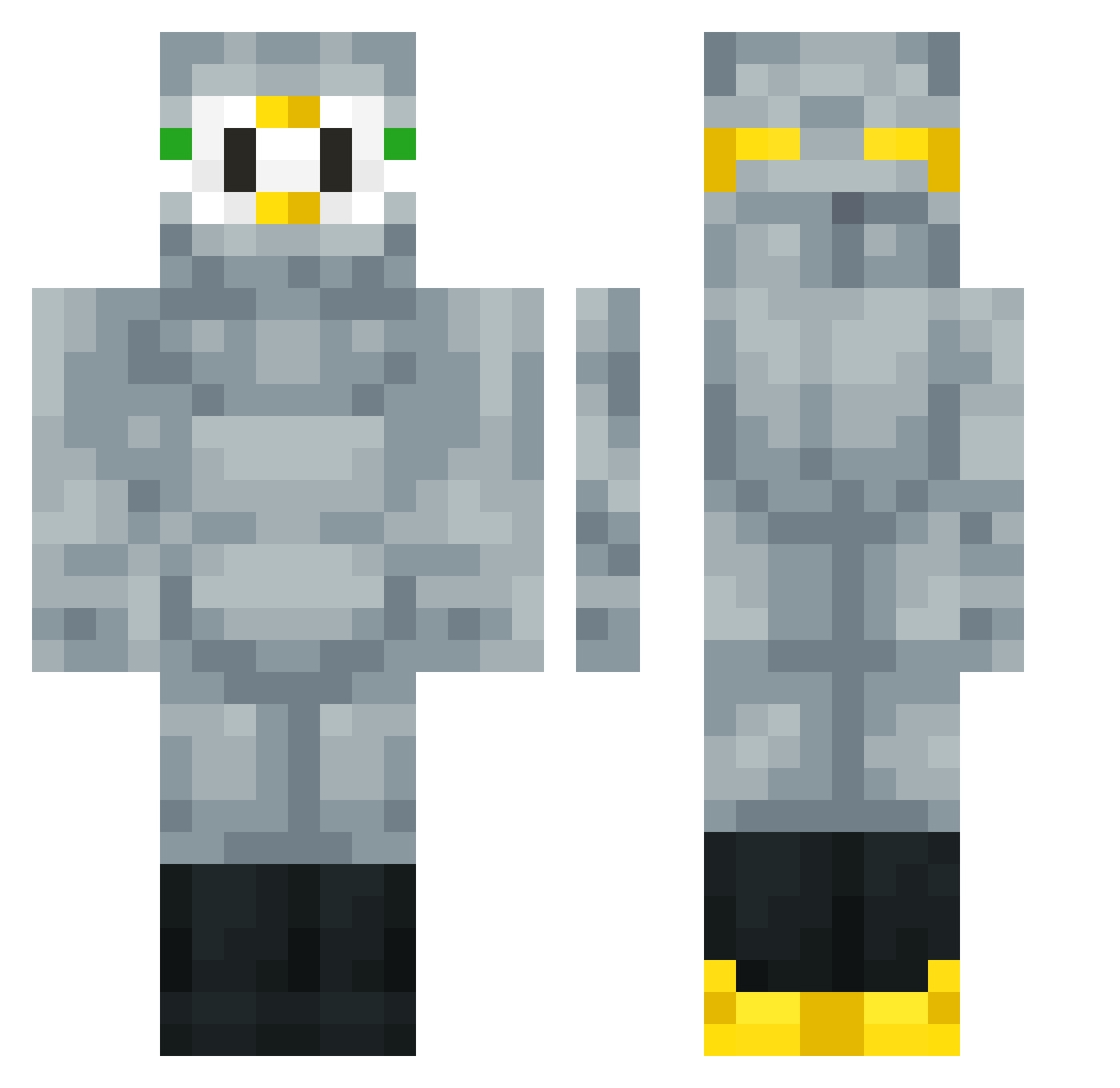 Smesharik_bibi Minecraft skin, front and back view
