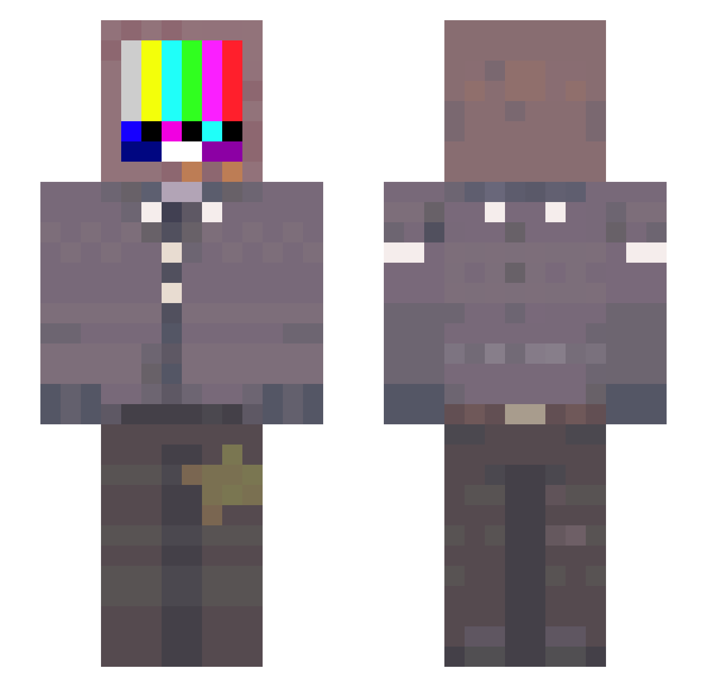 senraa_ Minecraft skin, front and back view
