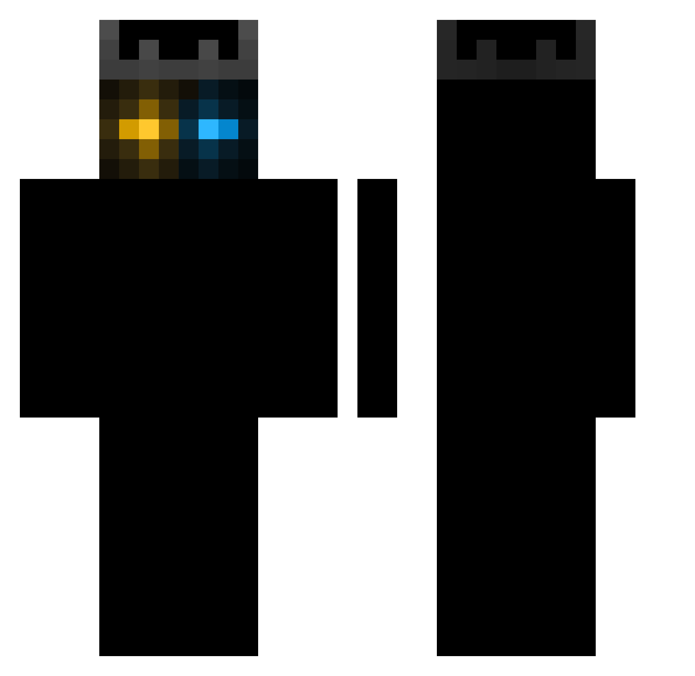 AColdCuber Minecraft skin, front and back view