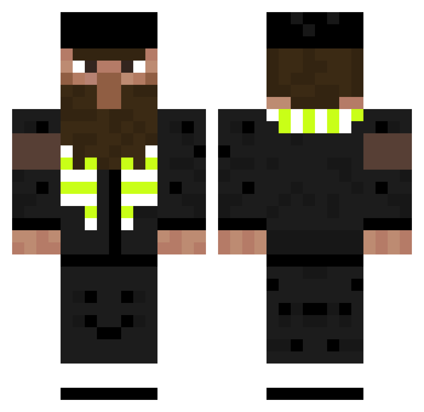 Parnstar_Arzu Minecraft skin, front and back view