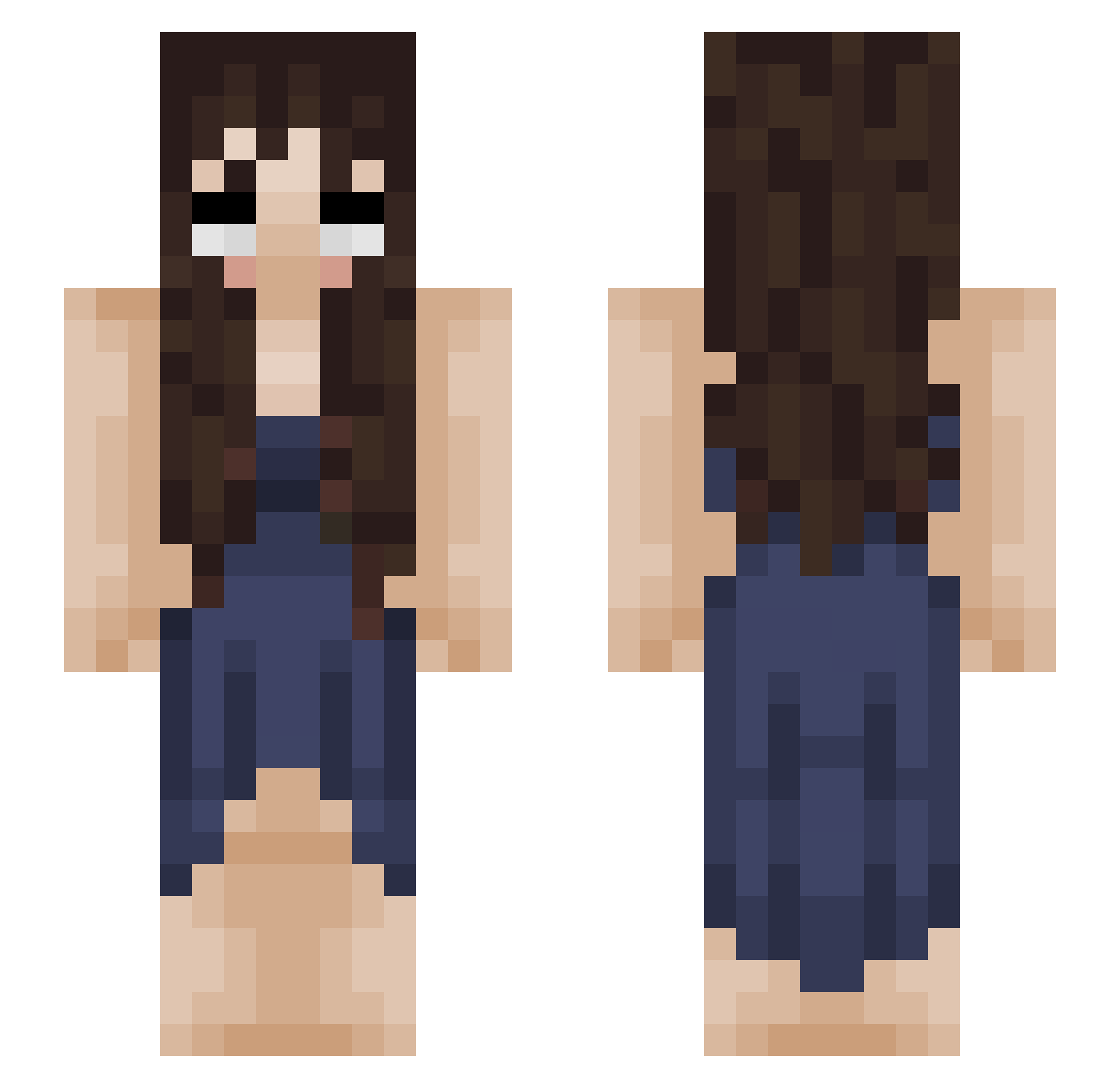 winonawhispers Minecraft skin, front and back view