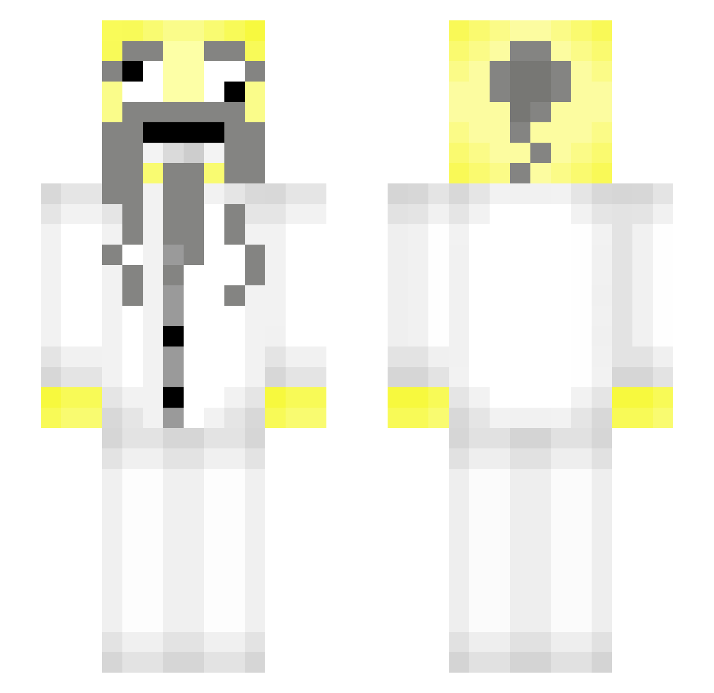 sxlrr Minecraft skin, front and back view