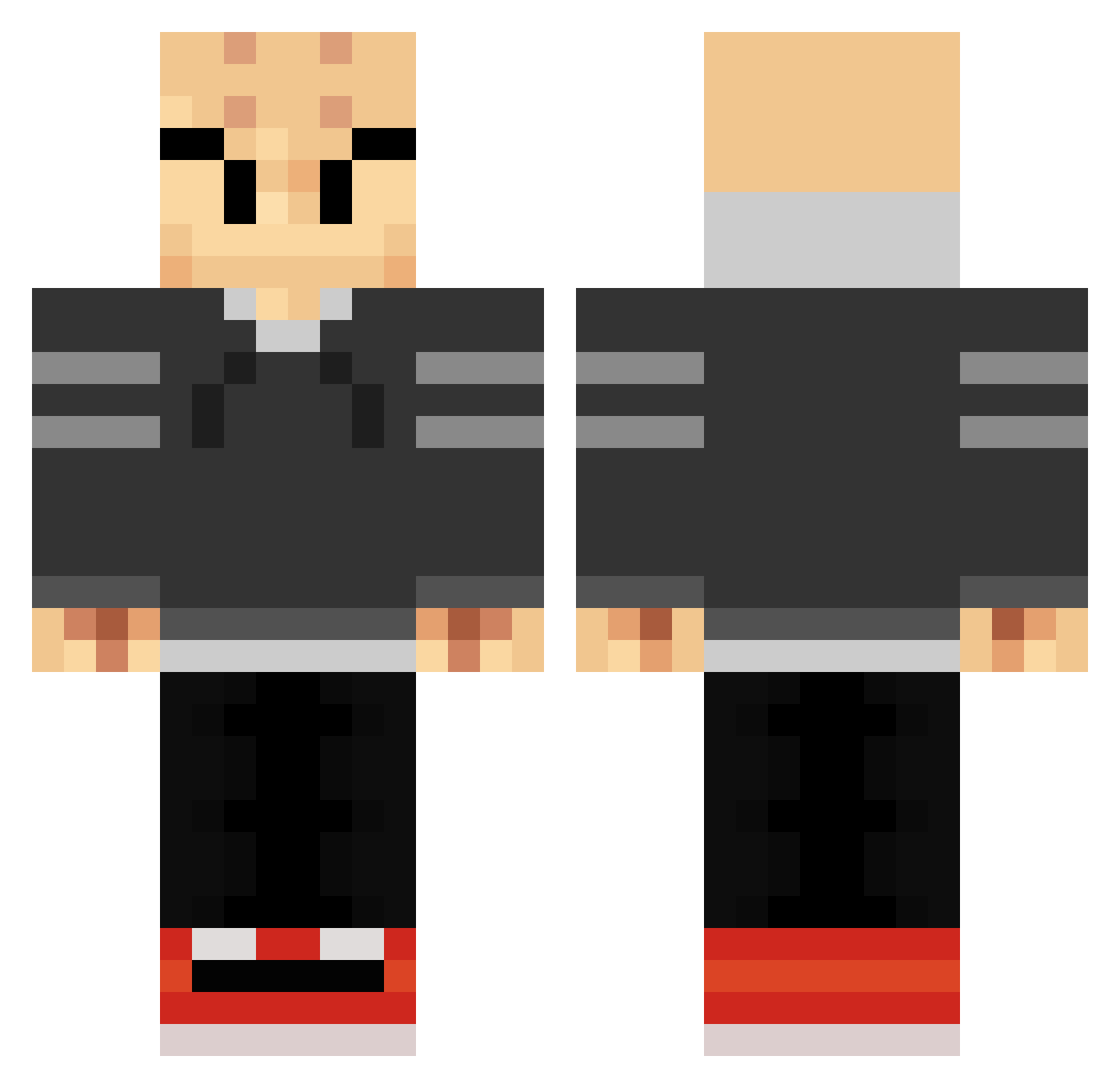 Luisitokirito Minecraft skin, front and back view