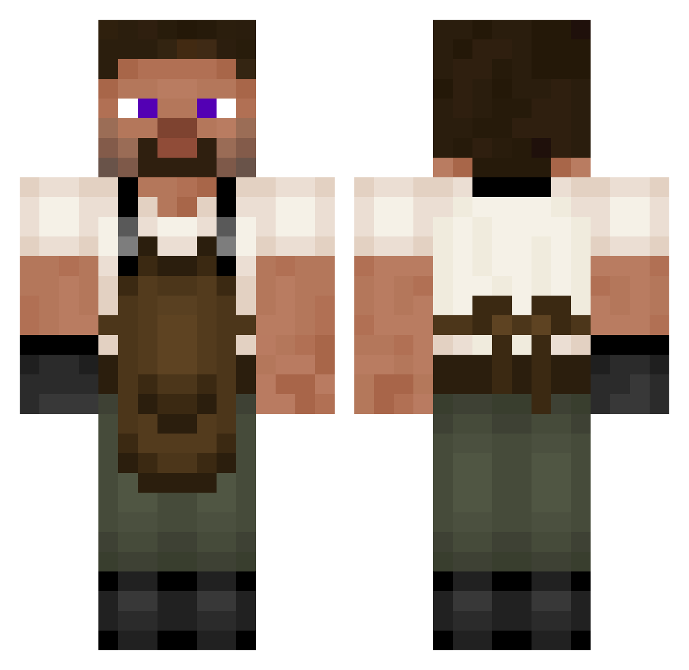 calmon Minecraft skin, front and back view