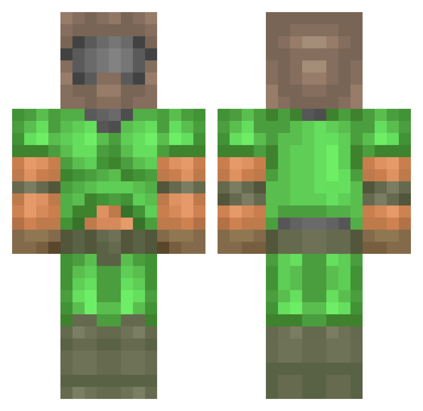 ZeroGeeSA Minecraft skin, front and back view