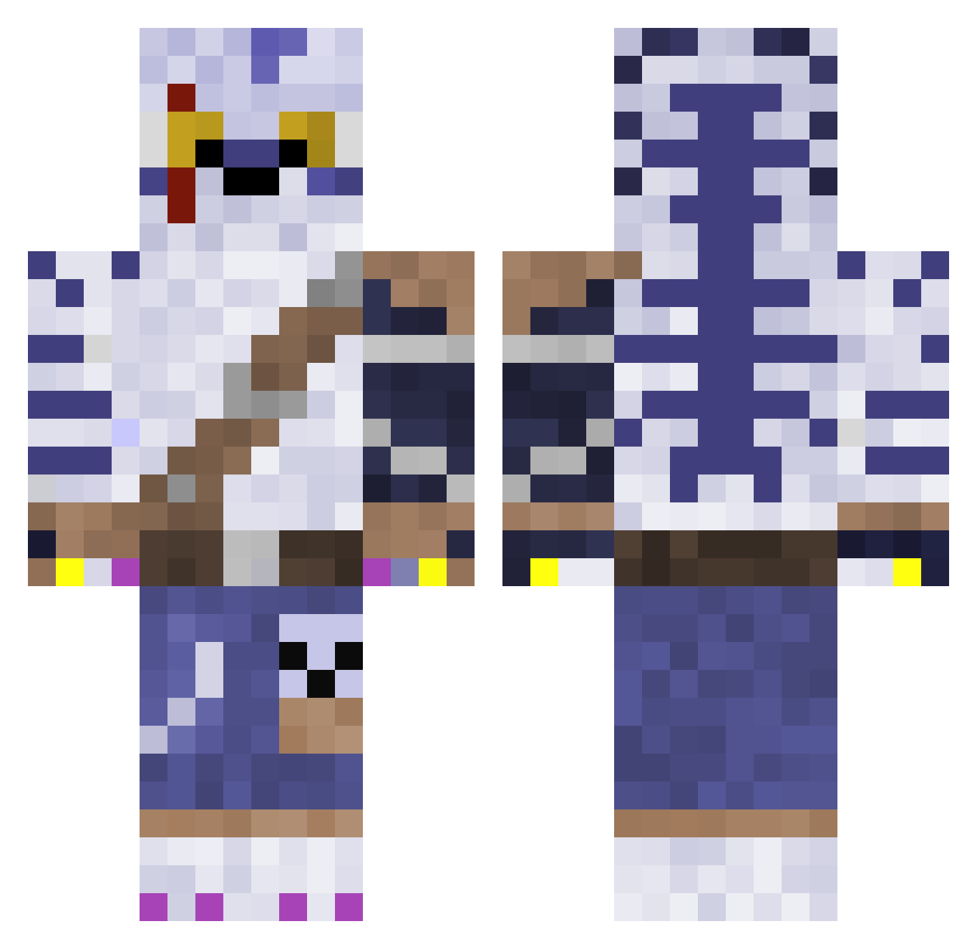 StalwartPony Minecraft skin, front and back view