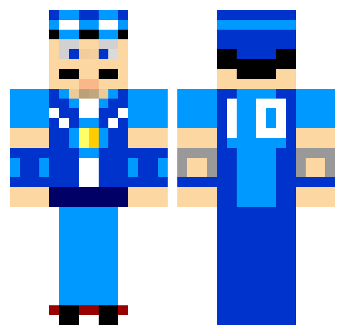 Kazidy Minecraft skin, front and back view