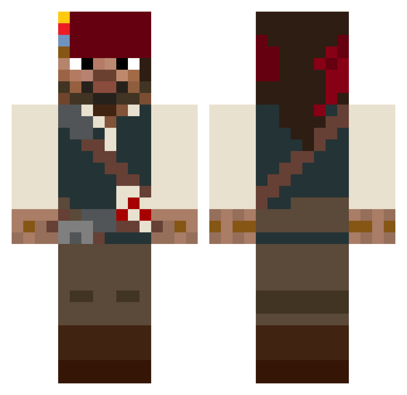 Penk Minecraft skin, front and back view