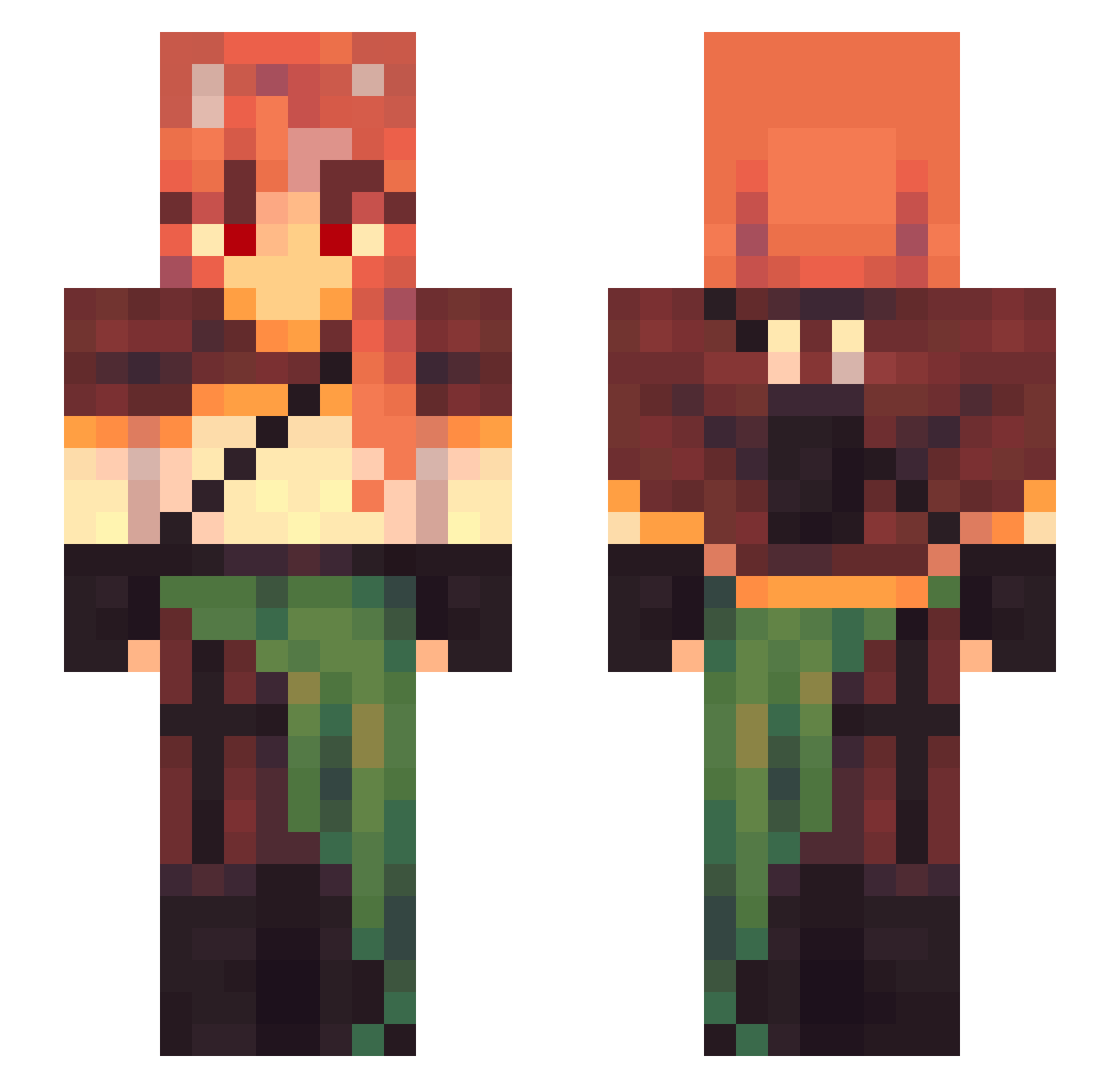 TempestWaltz Minecraft skin, front and back view