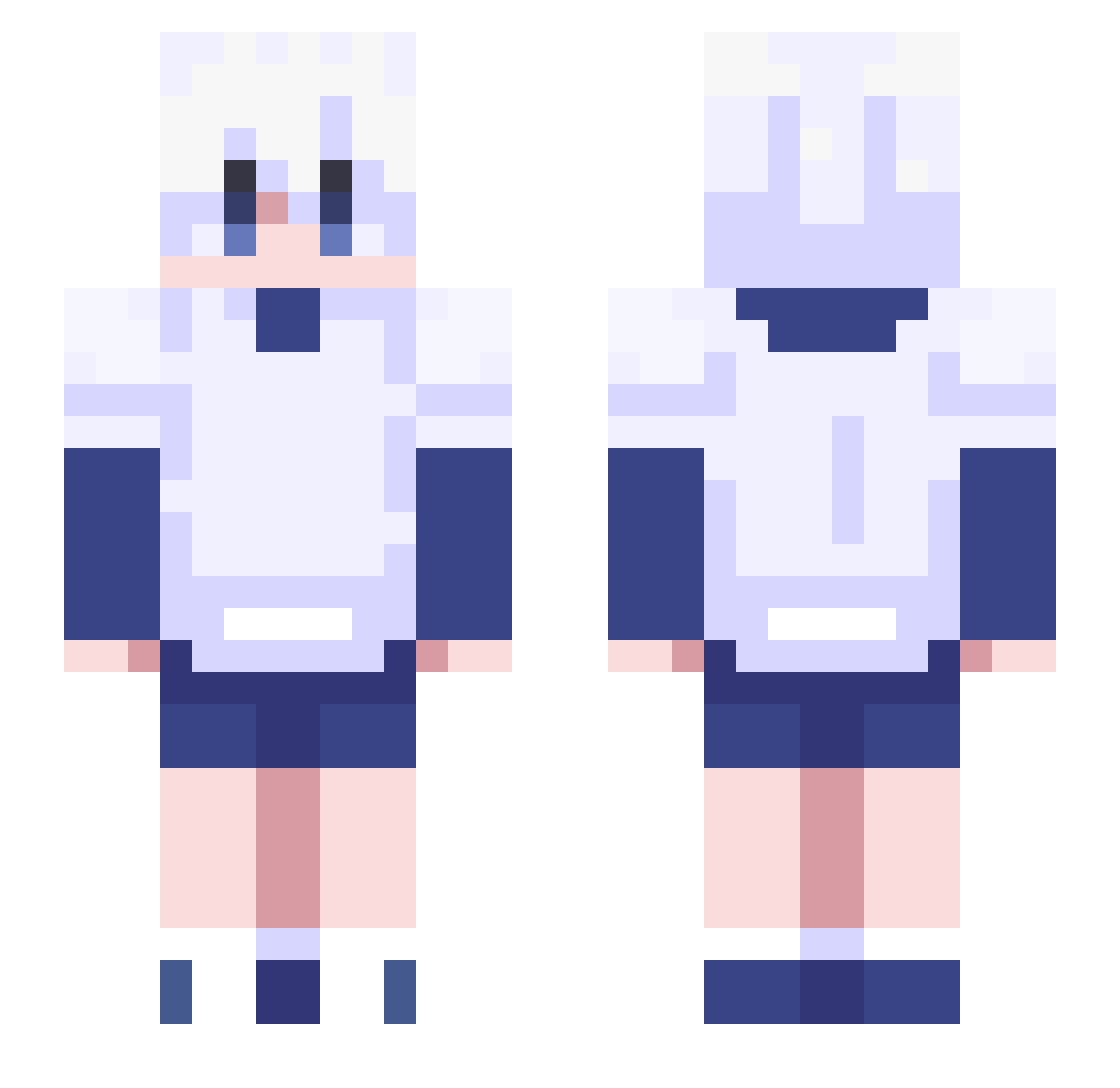 Aoriste Minecraft skin, front and back view