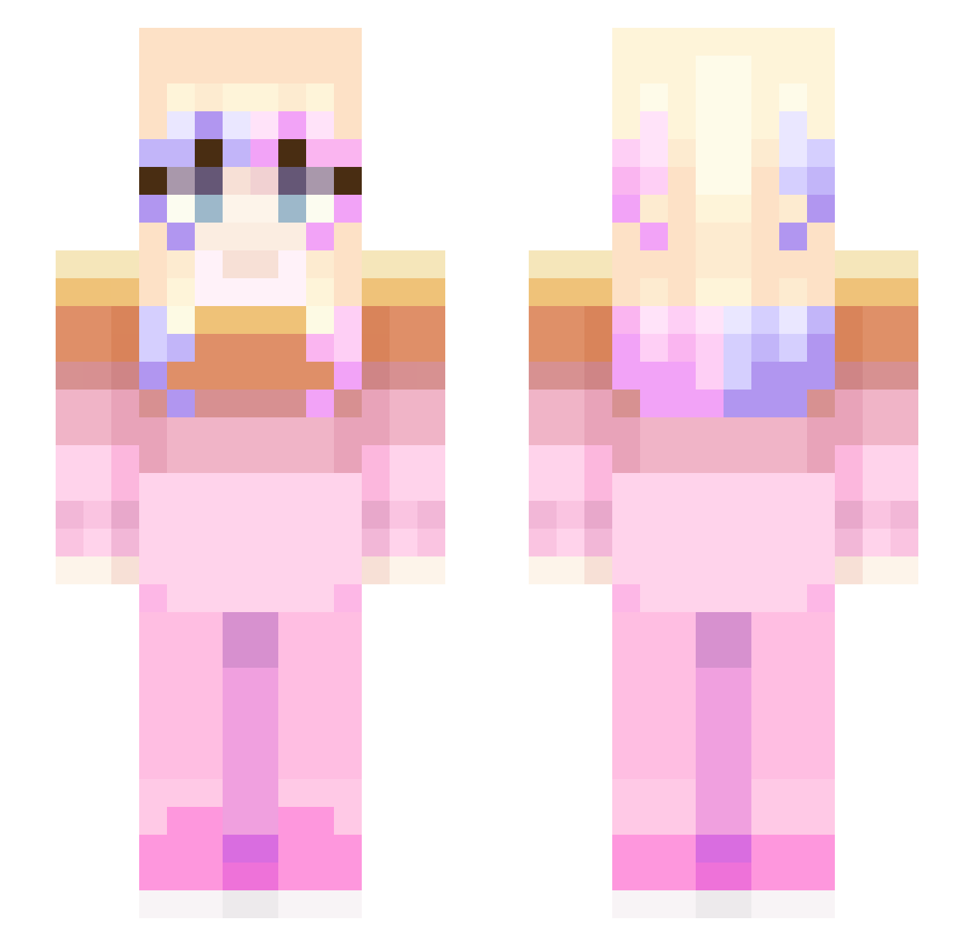 Saipw Minecraft skin, front and back view