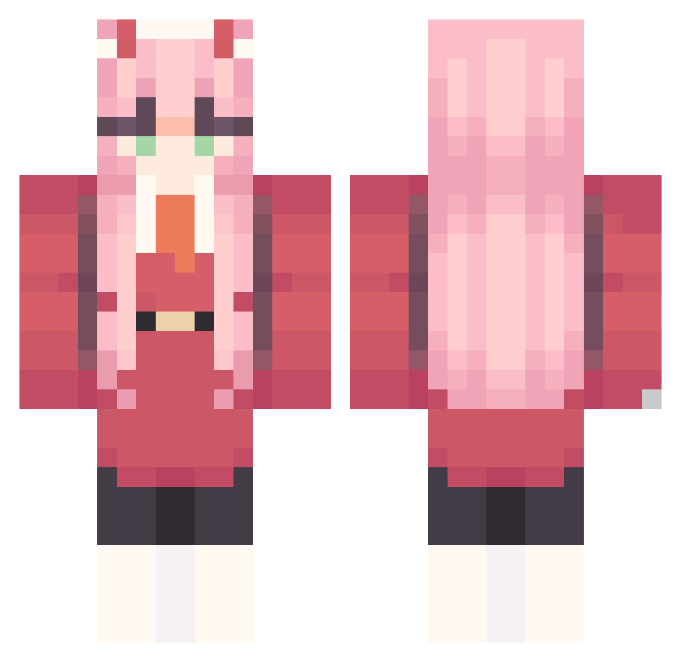 Striker157 Minecraft skin, front and back view
