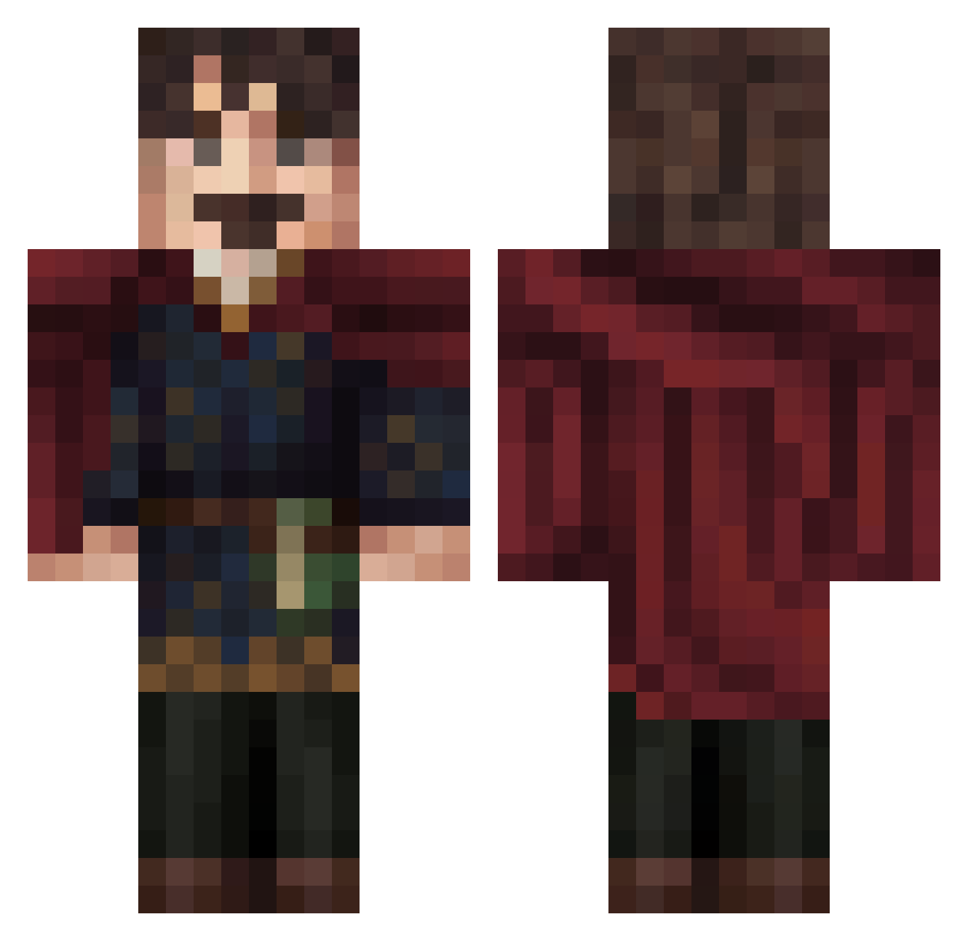Rilath Minecraft skin, front and back view