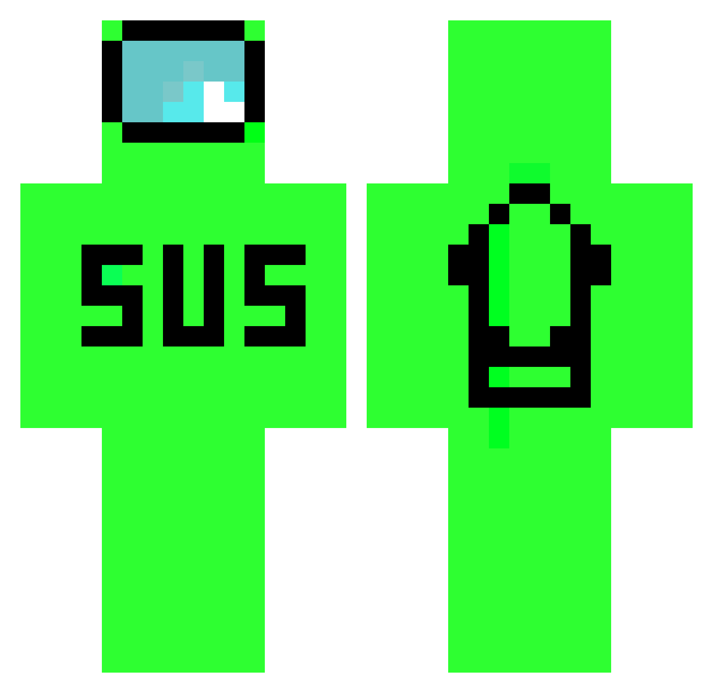 Stouthearted Minecraft skin, front and back view