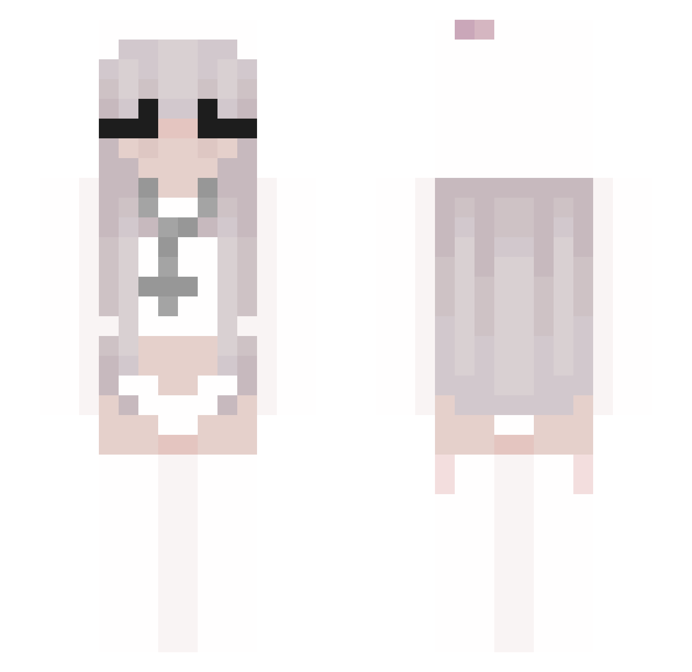 TastyDiva Minecraft skin, front and back view