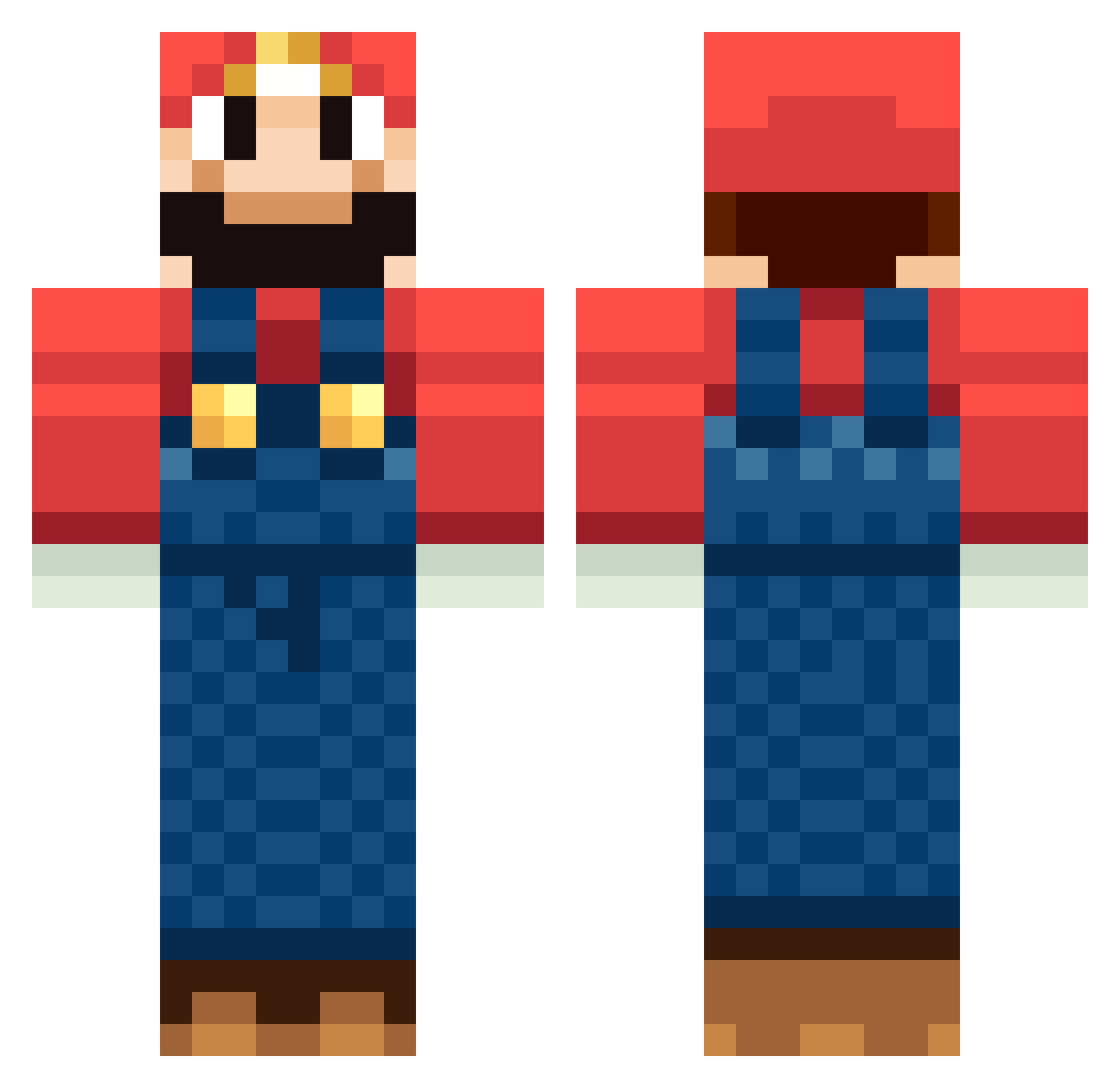 N01Ze Minecraft skin, front and back view