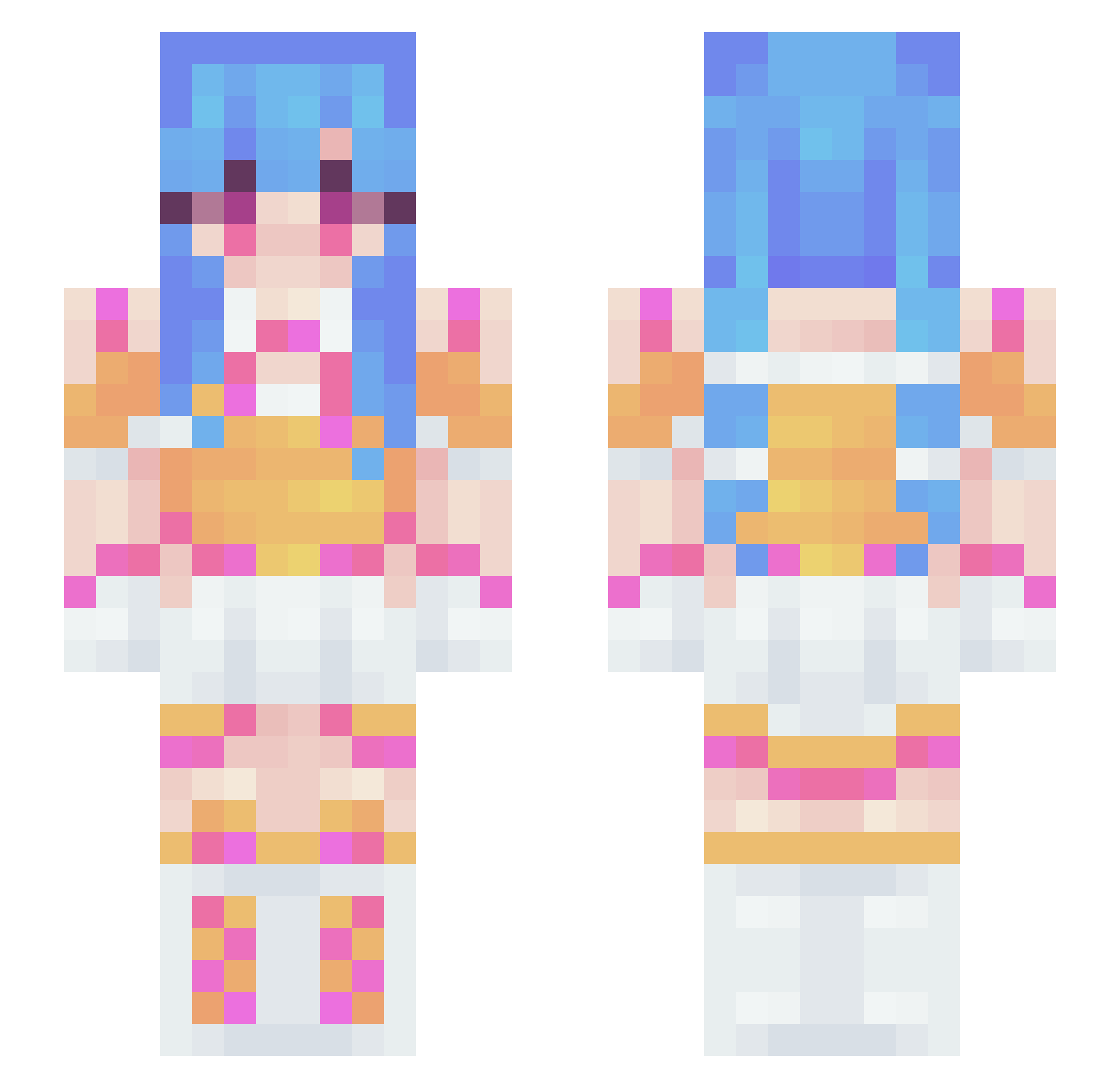 noshadestar Minecraft skin, front and back view