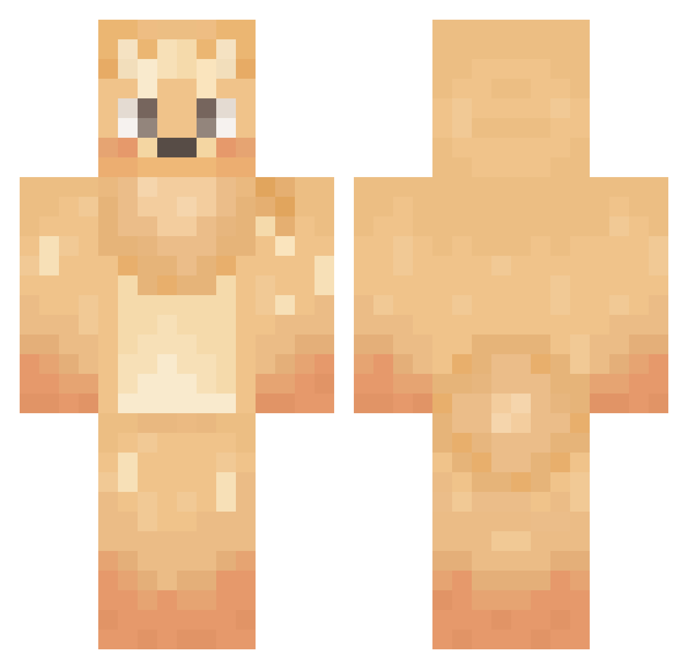 Koma_Blackout Minecraft skin, front and back view