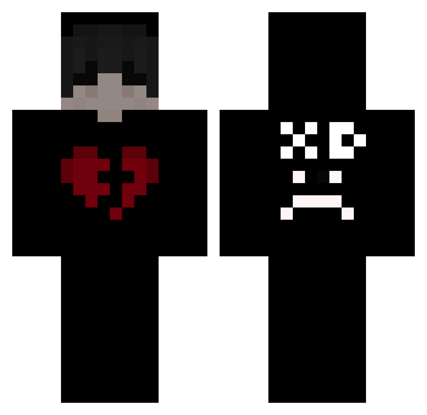 Formax0 Minecraft skin, front and back view