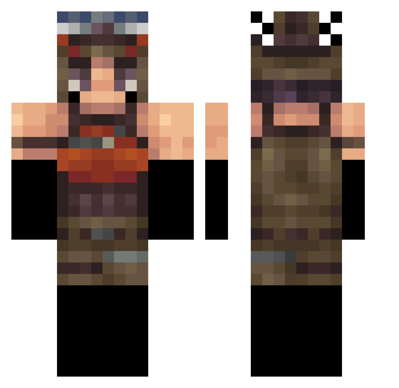 TTvgoldpanda Minecraft skin, front and back view