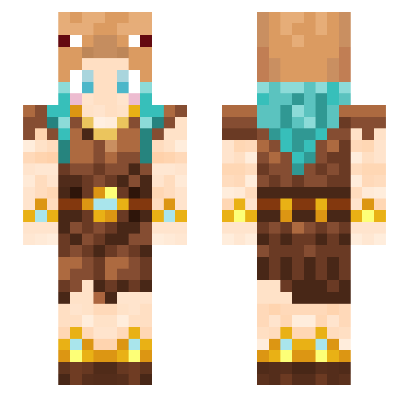 OlwenAufies Minecraft skin, front and back view