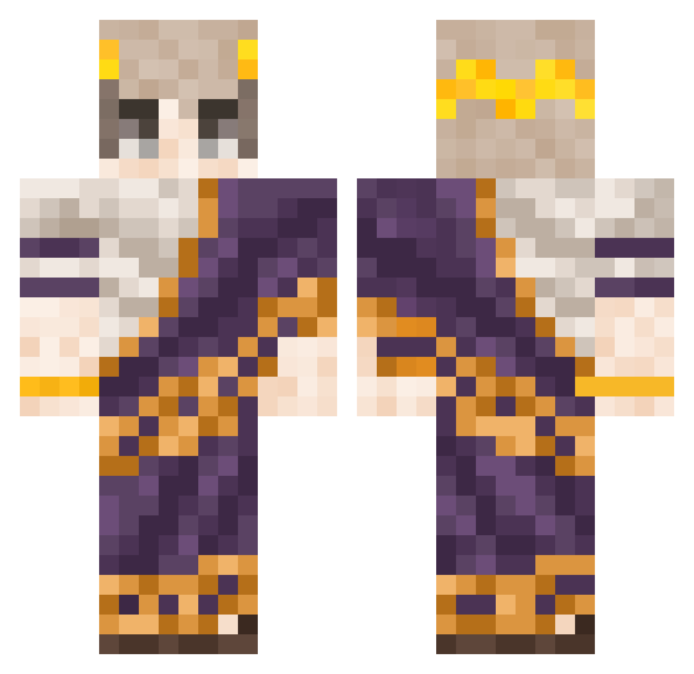 ImNotTear Minecraft skin, front and back view
