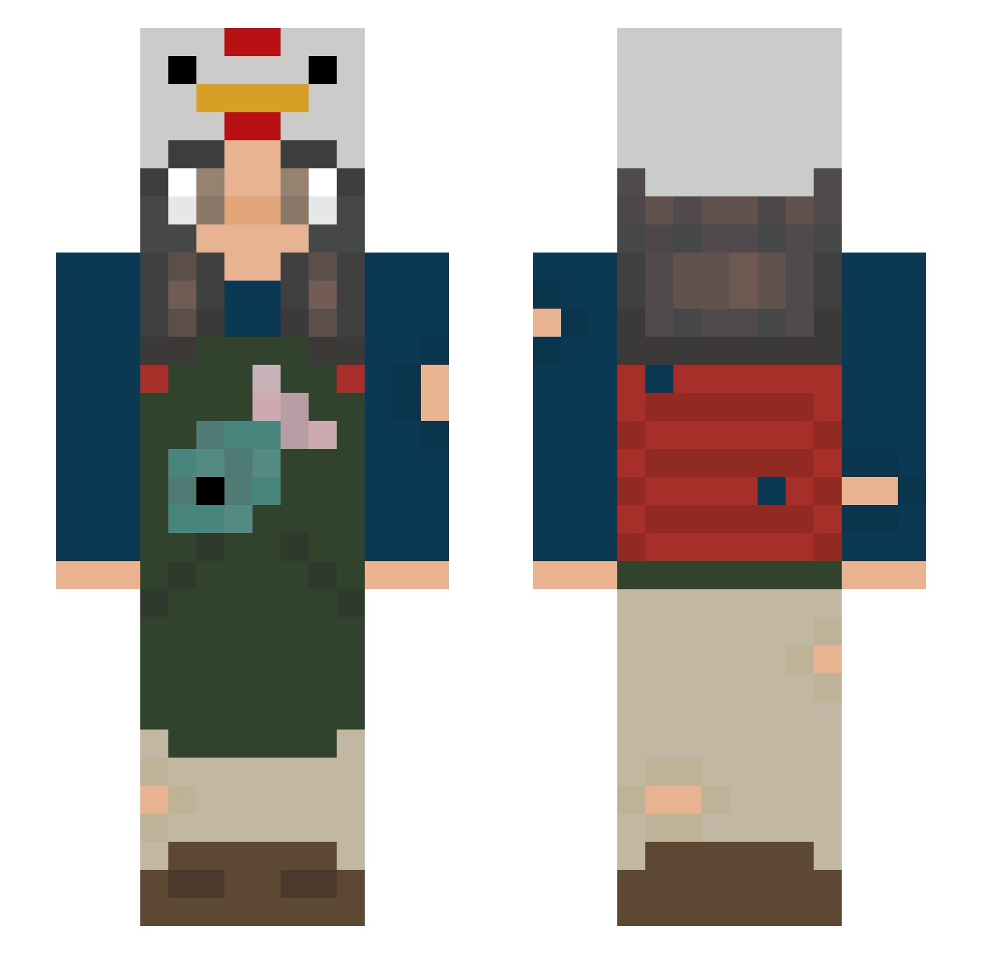 chimbken Minecraft skin, front and back view