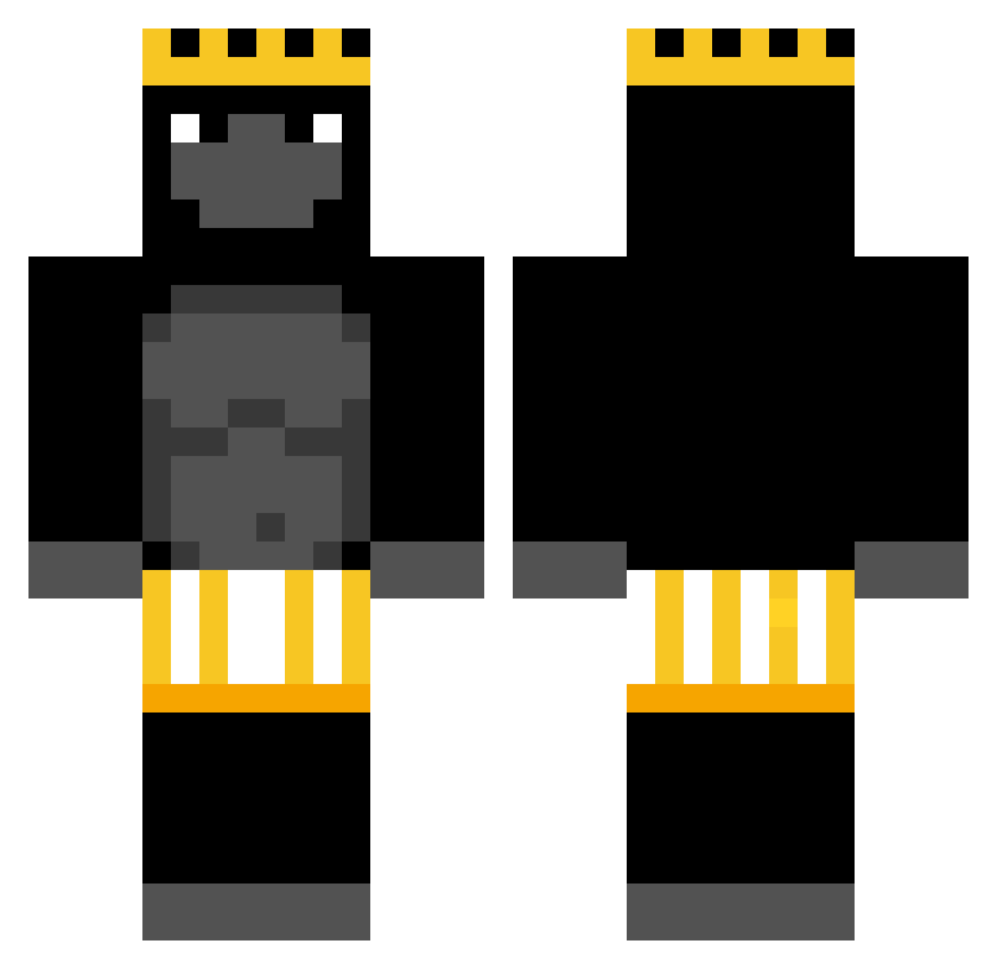 zGlz Minecraft skin, front and back view