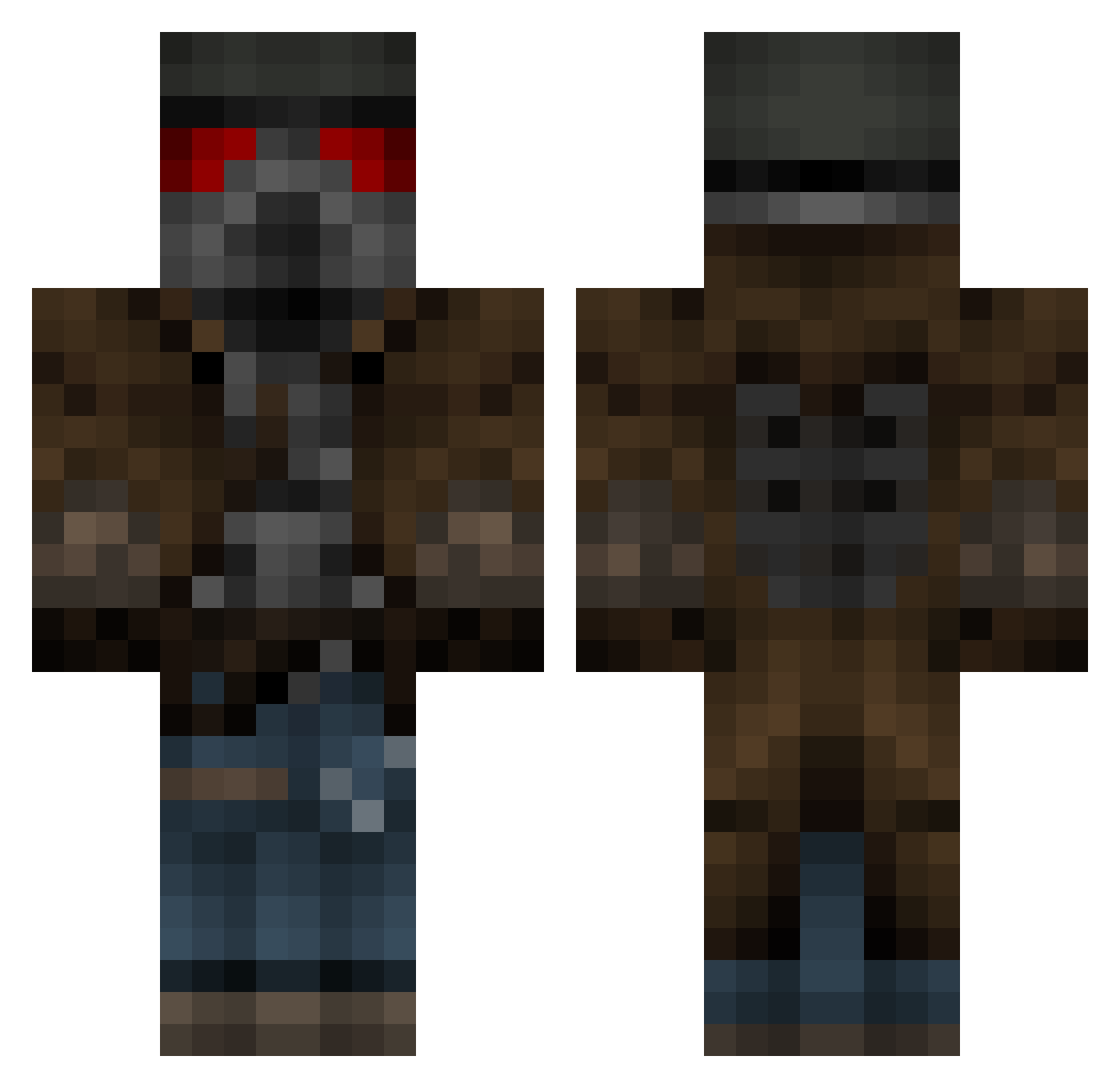 Lasagna10 Minecraft skin, front and back view