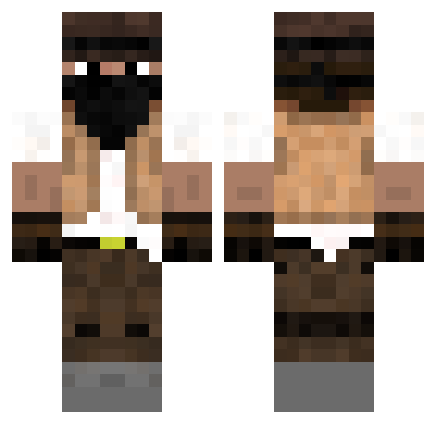 Westerner Minecraft skin, front and back view