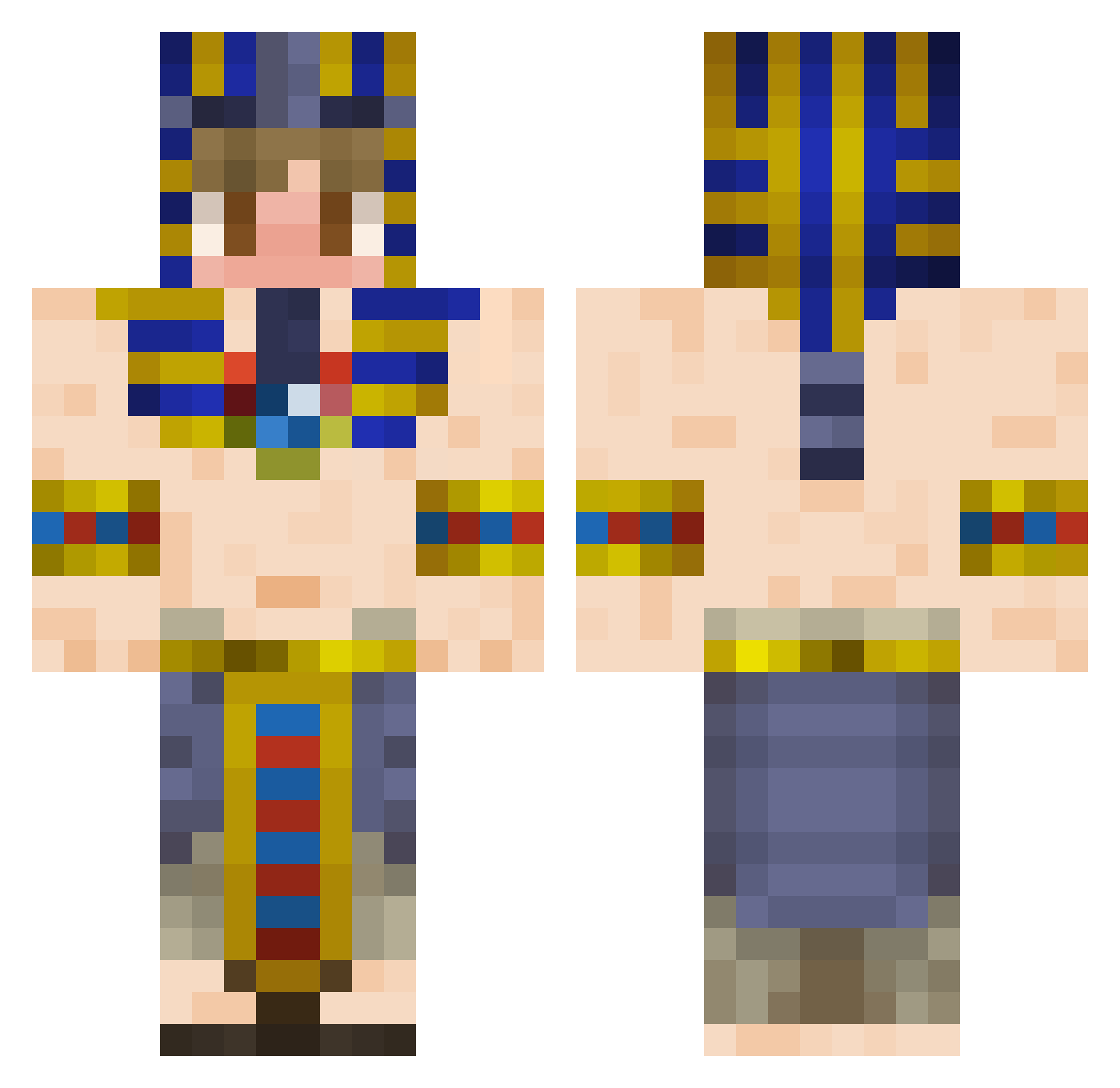 Sylinx Minecraft skin, front and back view